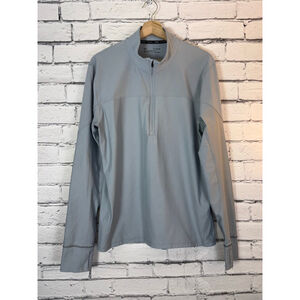 Men's Under Armour Gray Long Sleeve 1/4 Quarter Zip Running Shirt Tee size XL
